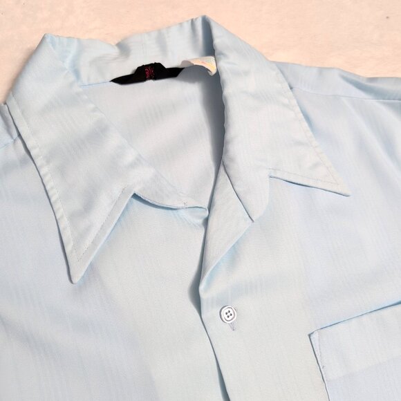 Vintage Adam Men's Dress Shirt sz XL 17-17.5 Light Blue VGC Made in Canada - Picture 6 of 12